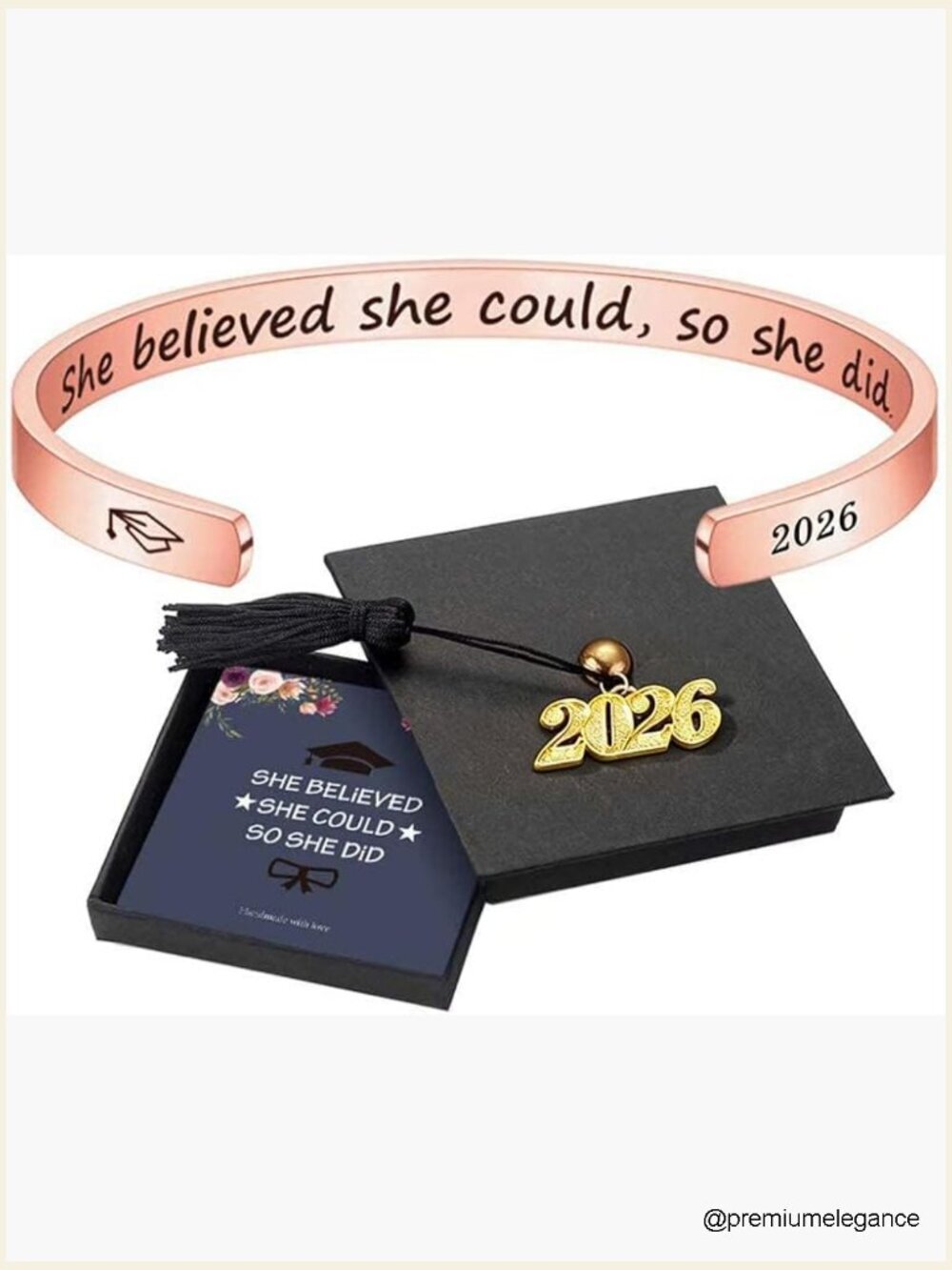 2026 Graduation Gift Inspirational Bracelet Class of 2026 with Gift Box
